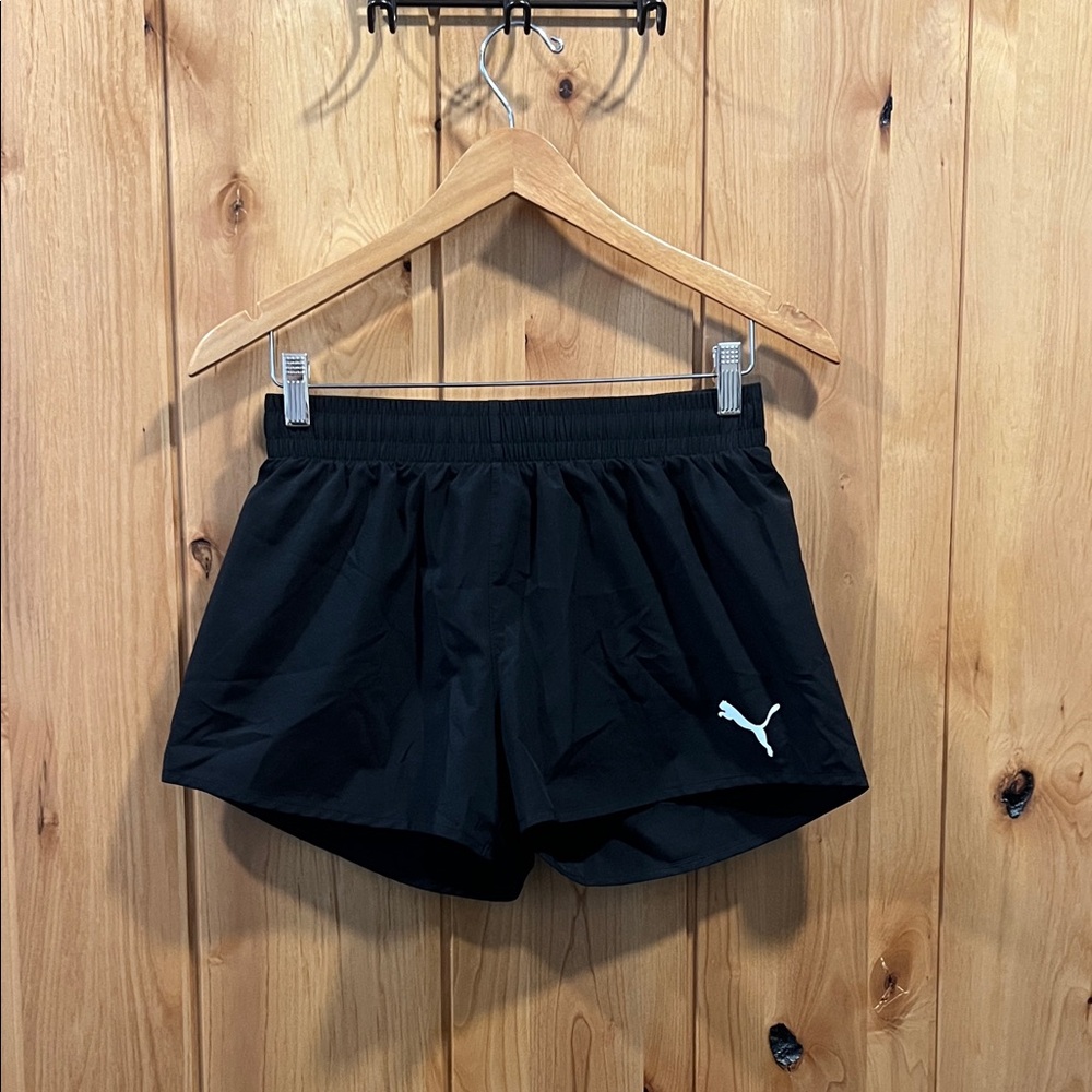 Puma Women's Black Athletic Lined Shorts - Small